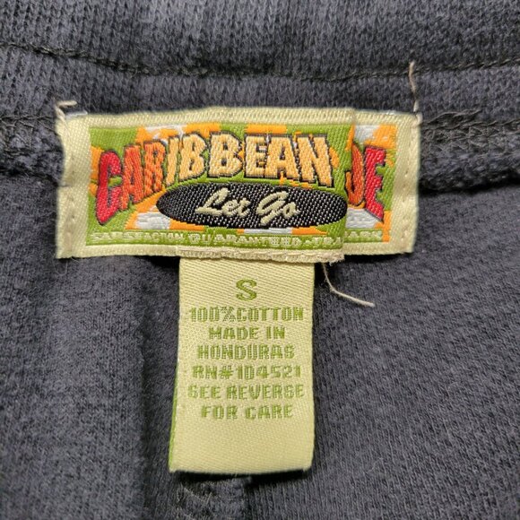 Caribbean Joe Let Go Small Black Pull On Drawstring Heavy Sweatpants - Picture 9 of 10